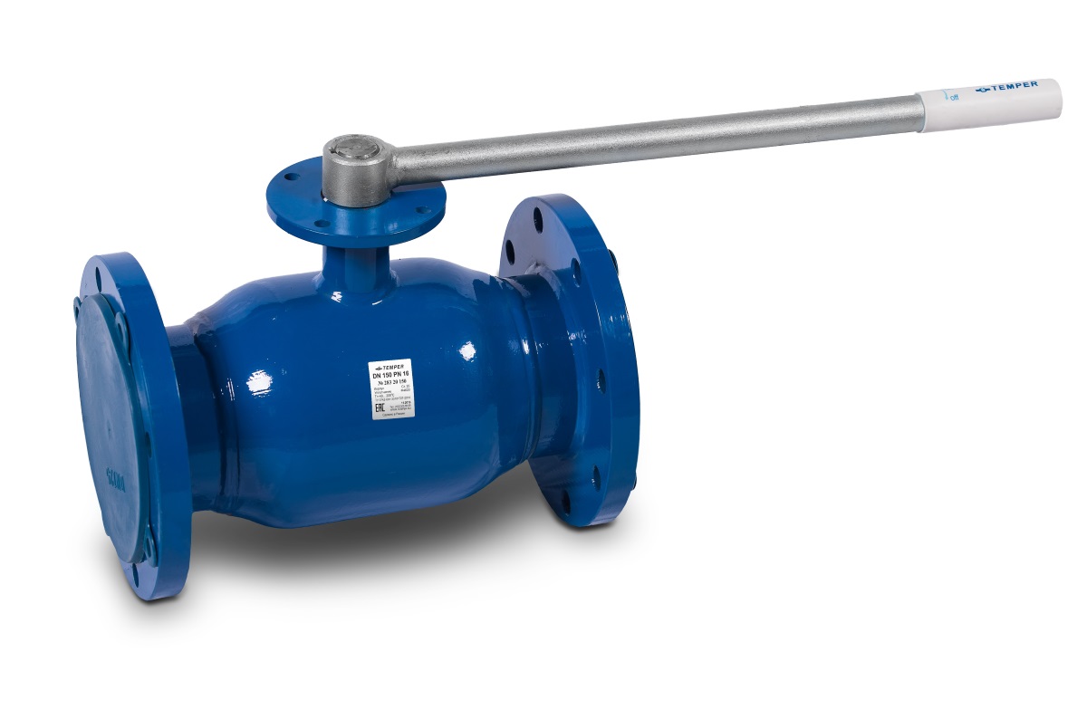 Кран шаровой стальной Ду125 Ру16 фланцевый Temper 28320125, DN 125